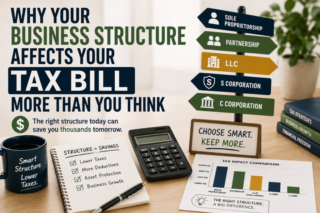business structure affects tax bill