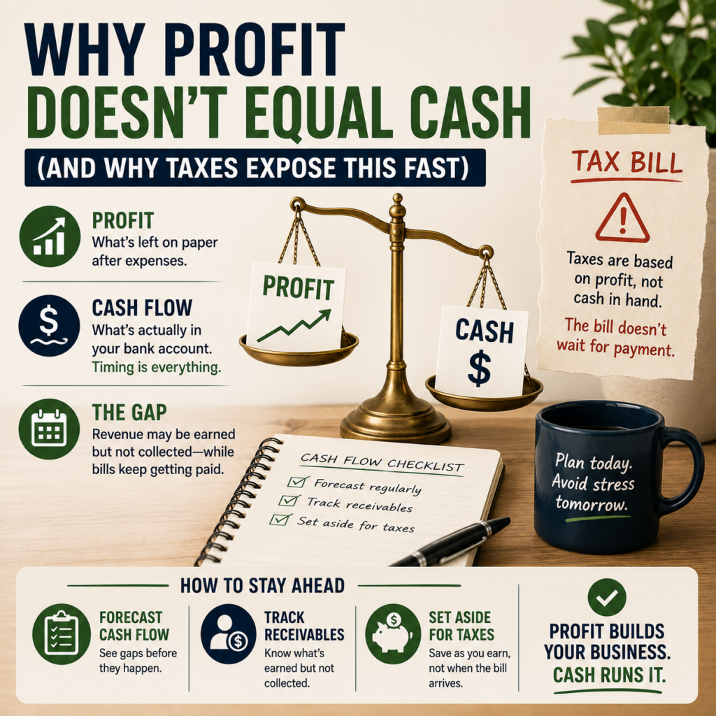 Why Profit Doesn’t Equal Cash (And Why Taxes Expose This Fast)